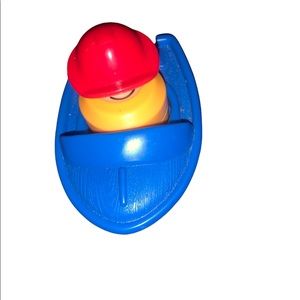 Vintage Shelcore man and boat